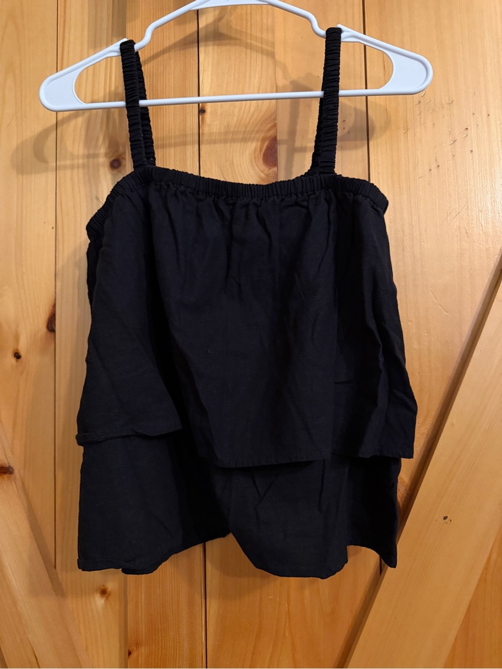 LOFT Black Tiered Spaghetti Strap Women's Top